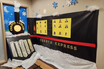 CEENTA SouthPark patient representatives decorated door for Winter Door Decorating Contest