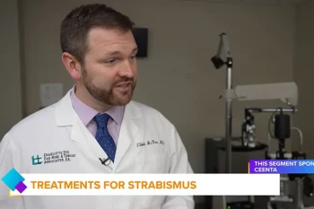Dr. Elliot McKee discussing strabismus and misaligned eyes with WCNC