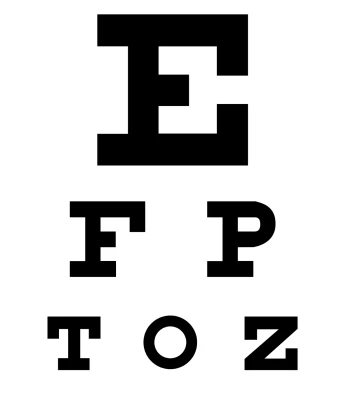 Eye Chart which can be used in determining the numbers for your eye exam