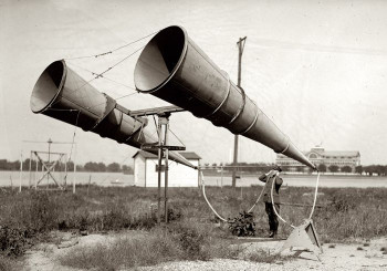 Sound trumpets for detecting aircraft
