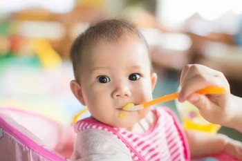 A baby's gag reflex protects it from choking on solid food.