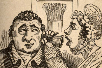 An illustration of an ear trumpet