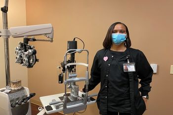 The phoropter and slit lamp are two of many eye exam tools used during an eye exam