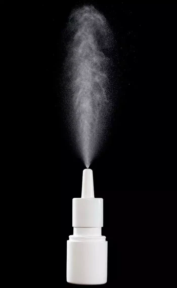 A bottle of nasal spray can help with postnasal drip or post nasal drip sore throat