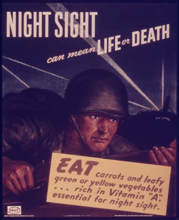 Popular ad describing night vision during World War II