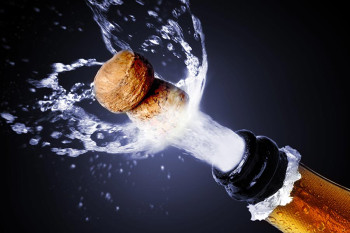 A popping champagne cork