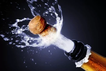 A popping champagne cork that can injure the eye