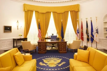 Oval Office with presidents who have worn hearing aids or glasses