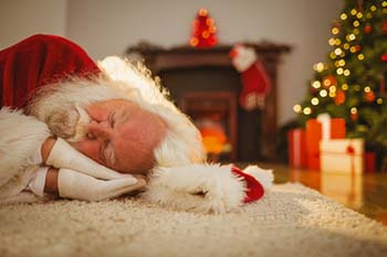 Santa sleeping better during the holidays