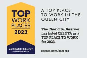 CEENTA winning Top Workplaces of Greater Charlotte for 2023 by the Charlotte Observer