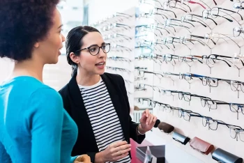 Women buying glasses