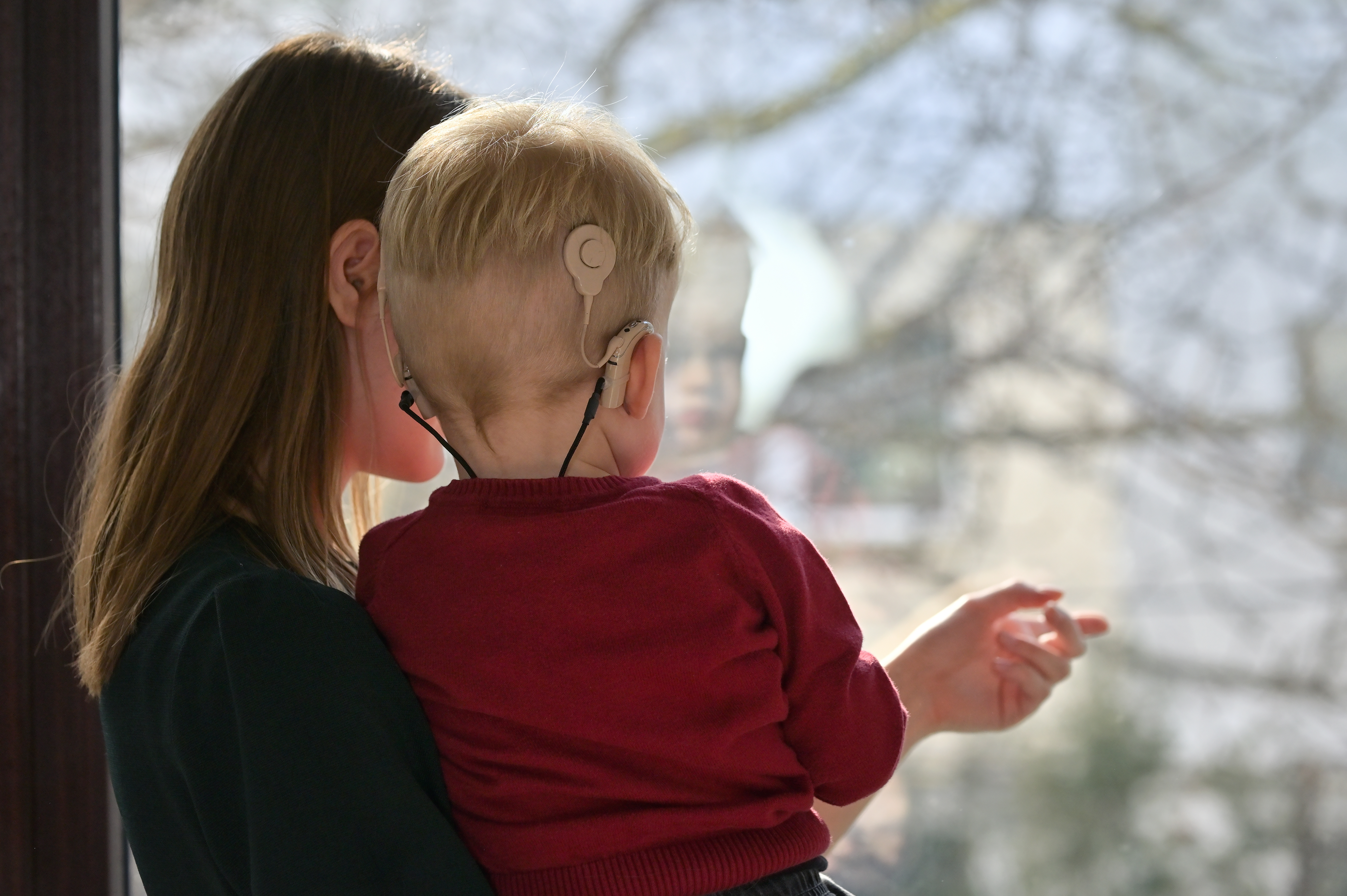 A child with a cochlear implant