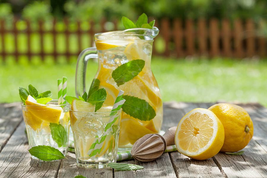 Sour lemons used to make sweet lemonade, both of which can be sensitive to taste