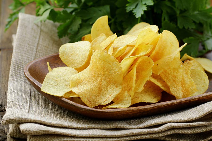 Salty potato chips have a different taste sensation