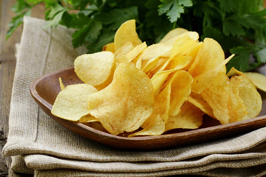 Salty potato chips