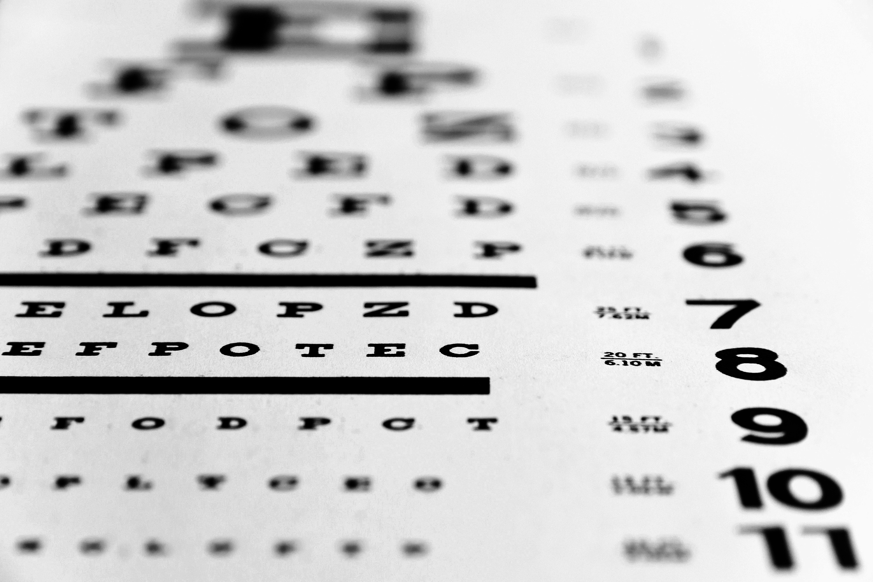 vision test for eye exam