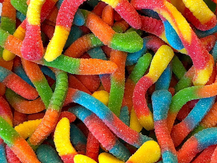 Sour candy with a rough texture